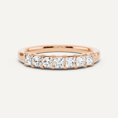 1/2 ctw Princess Diamond Seven Stone Anniversary Band - Lotus Diamond