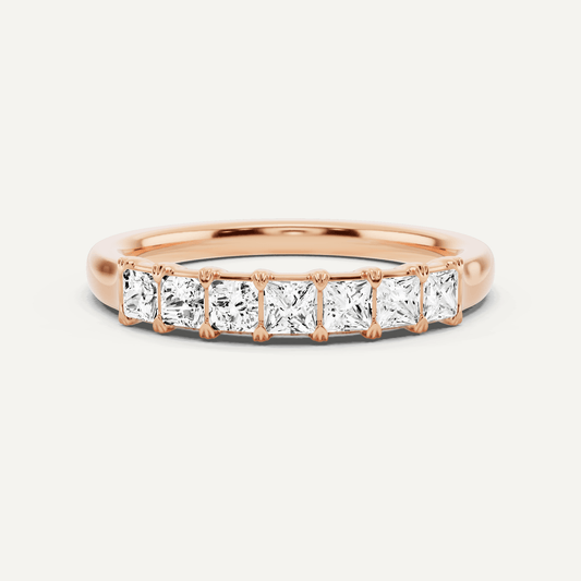 1/2 ctw Princess Diamond Seven Stone Anniversary Band - Lotus Diamond