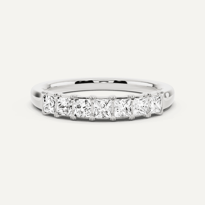 1/2 ctw Princess Diamond Seven Stone Anniversary Band - Lotus Diamond