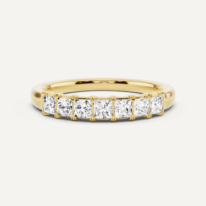 1/2 ctw Princess Diamond Seven Stone Anniversary Band - Lotus Diamond