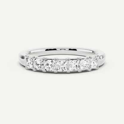 1/2 ctw Princess Diamond Seven Stone Anniversary Band - Lotus Diamond