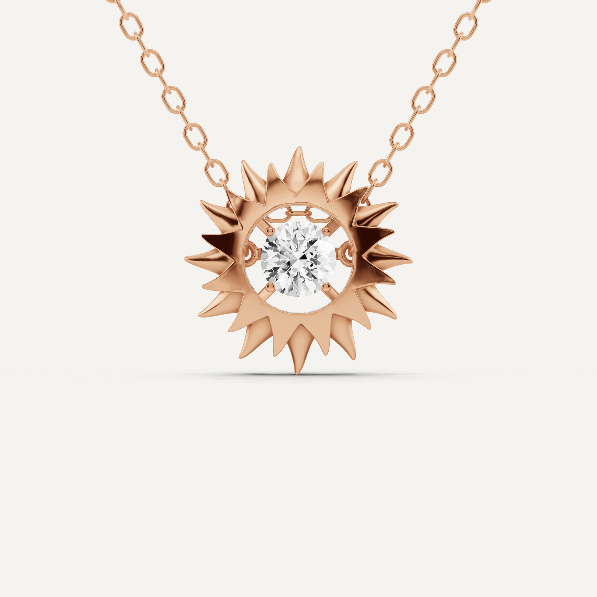 1/2 ctw Round Dancing Diamond Solitaire Pendant - Lotus Diamond