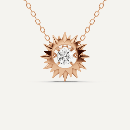 1/2 ctw Round Dancing Diamond Solitaire Pendant - Lotus Diamond