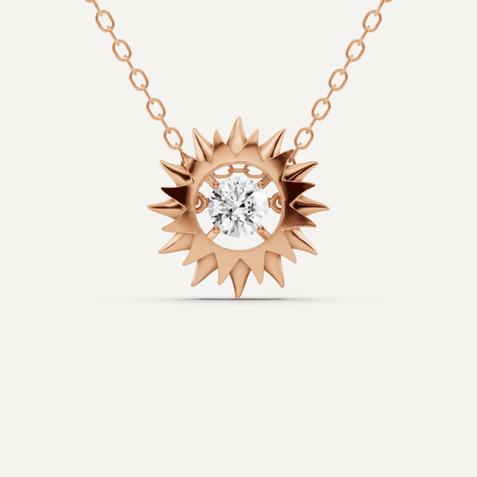 1/2 ctw Round Dancing Diamond Solitaire Pendant - Lotus Diamond