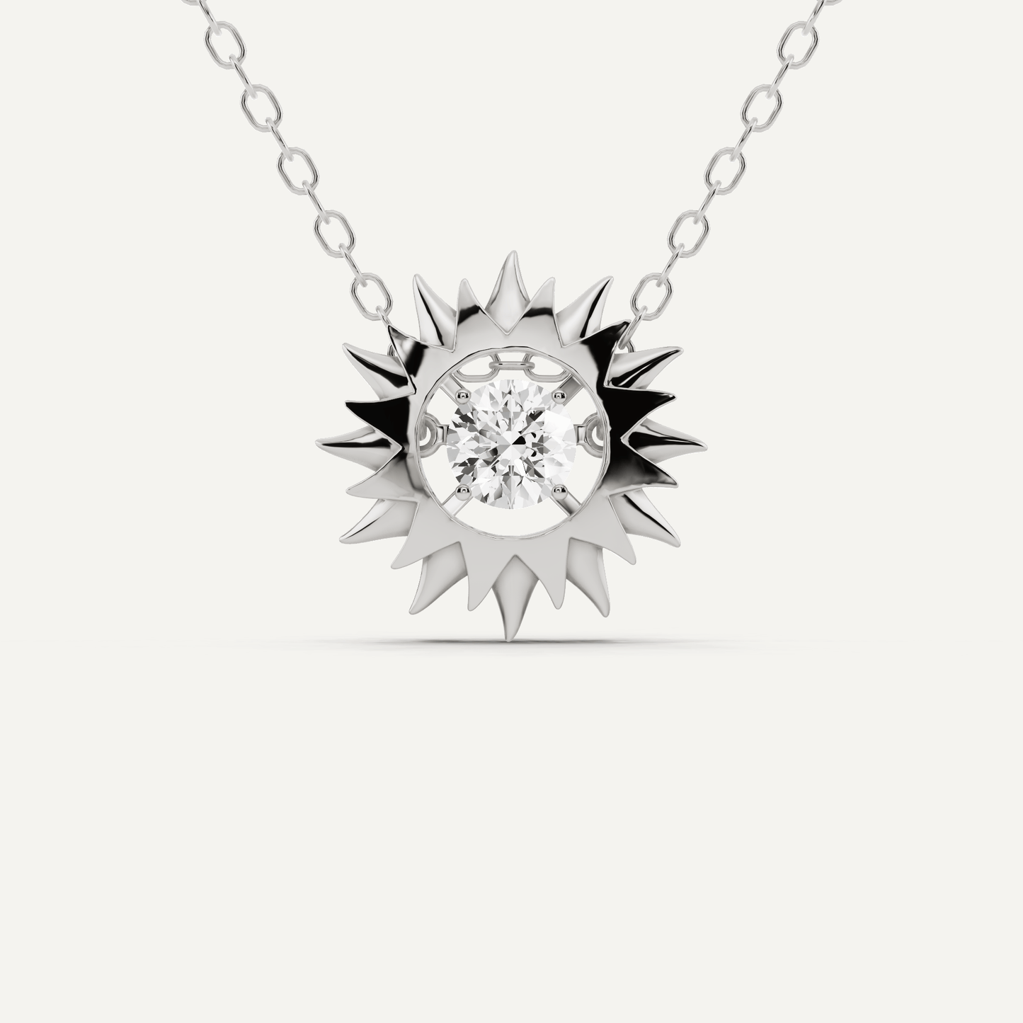 1/2 ctw Round Dancing Diamond Solitaire Pendant - Lotus Diamond