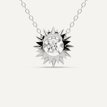 1/2 ctw Round Dancing Diamond Solitaire Pendant - Lotus Diamond