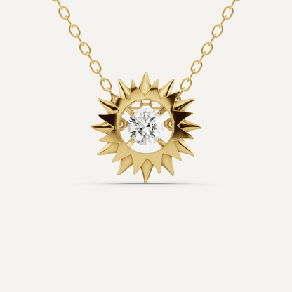 1/2 ctw Round Dancing Diamond Solitaire Pendant - Lotus Diamond