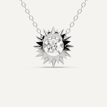 1/2 ctw Round Dancing Diamond Solitaire Pendant - Lotus Diamond