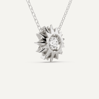 1/2 ctw Round Dancing Diamond Solitaire Pendant - Lotus Diamond