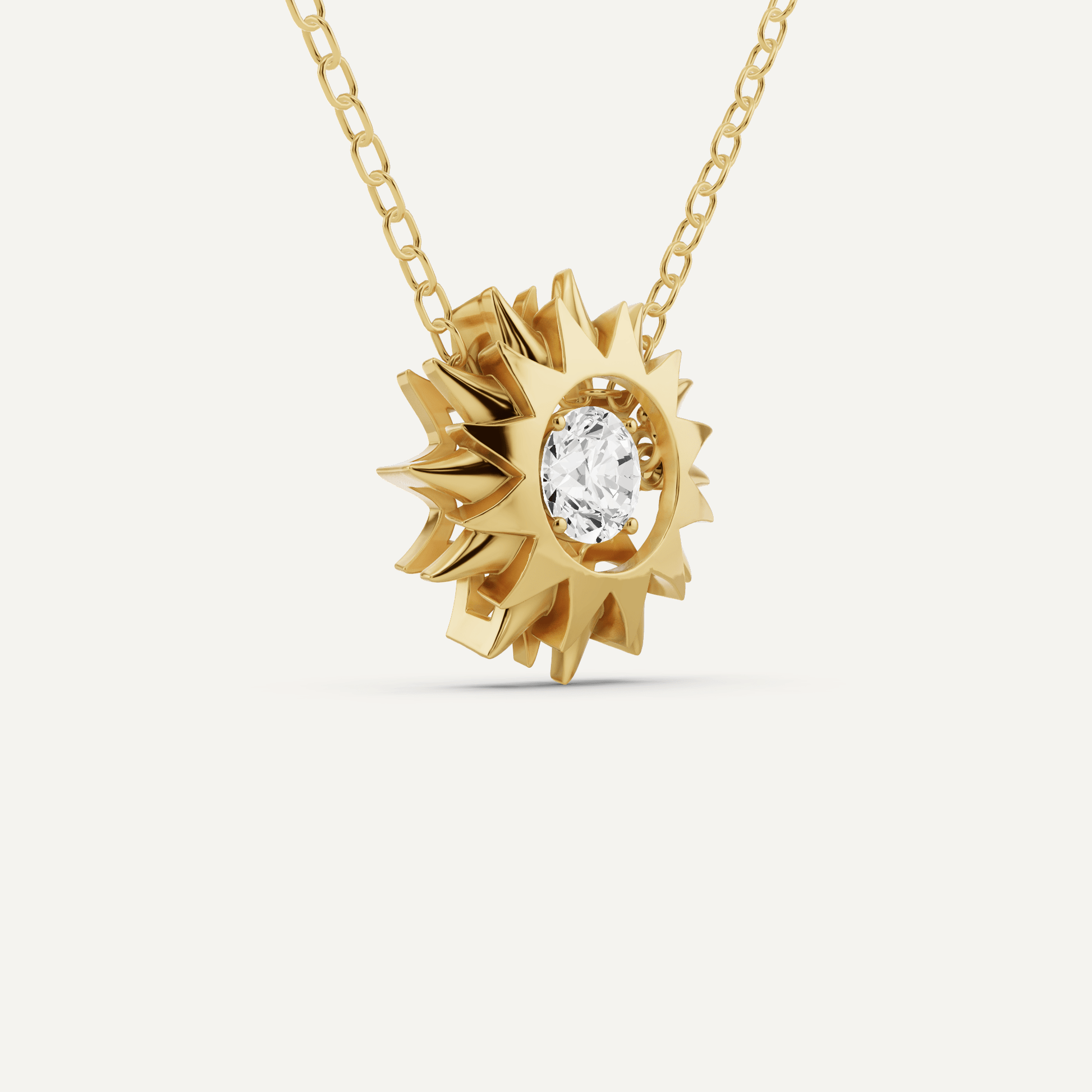 1/2 ctw Round Dancing Diamond Solitaire Pendant - Lotus Diamond