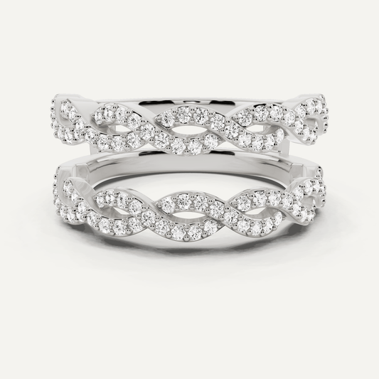 1/2 ctw Round Diamond Braided Ring Enhancer - Lotus Diamond