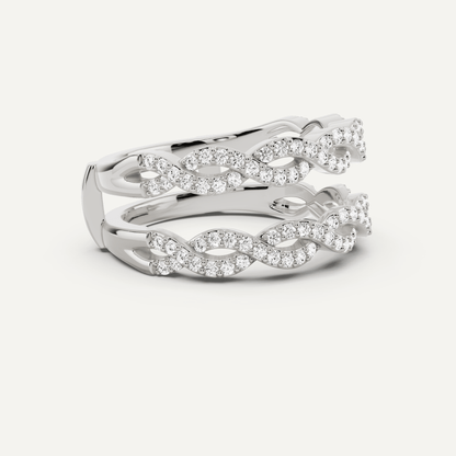 1/2 ctw Round Diamond Braided Ring Enhancer - Lotus Diamond