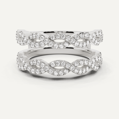 1/2 ctw Round Diamond Braided Ring Enhancer - Lotus Diamond