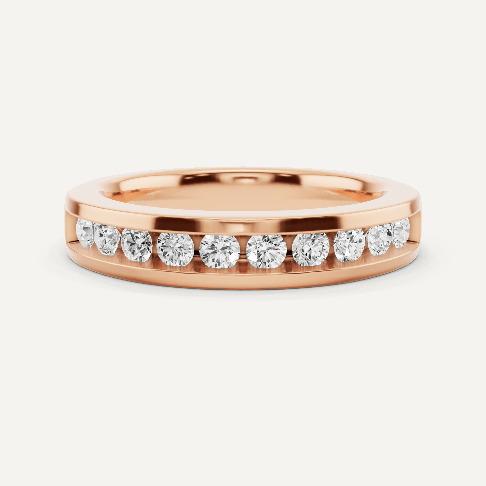 1/2 ctw Round Diamond Channel Set Wedding Band - Lotus Diamond