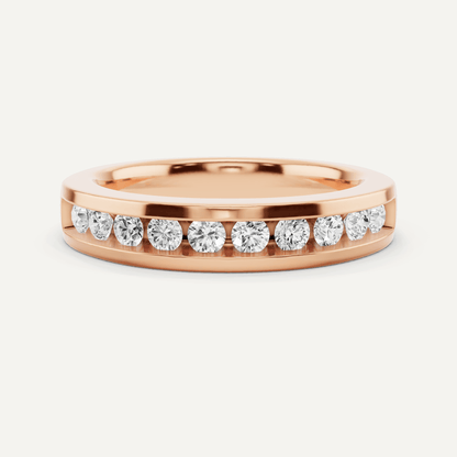 1/2 ctw Round Diamond Channel Set Wedding Band - Lotus Diamond