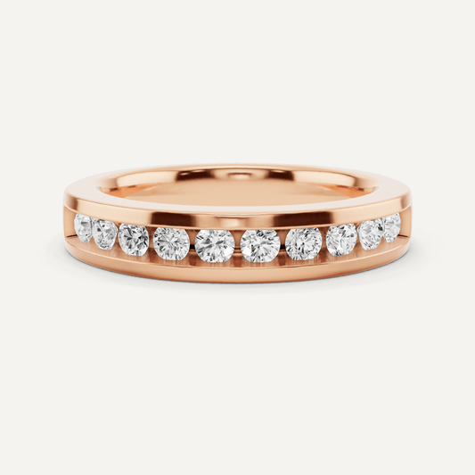 1/2 ctw Round Diamond Channel Set Wedding Band - Lotus Diamond