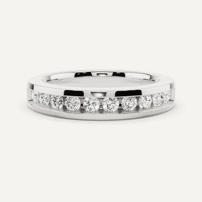 1/2 ctw Round Diamond Channel Set Wedding Band - Lotus Diamond