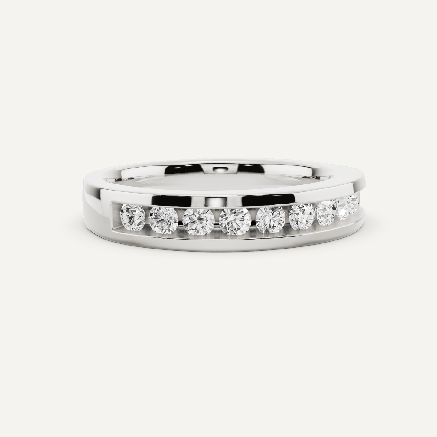 1/2 ctw Round Diamond Channel Set Wedding Band - Lotus Diamond