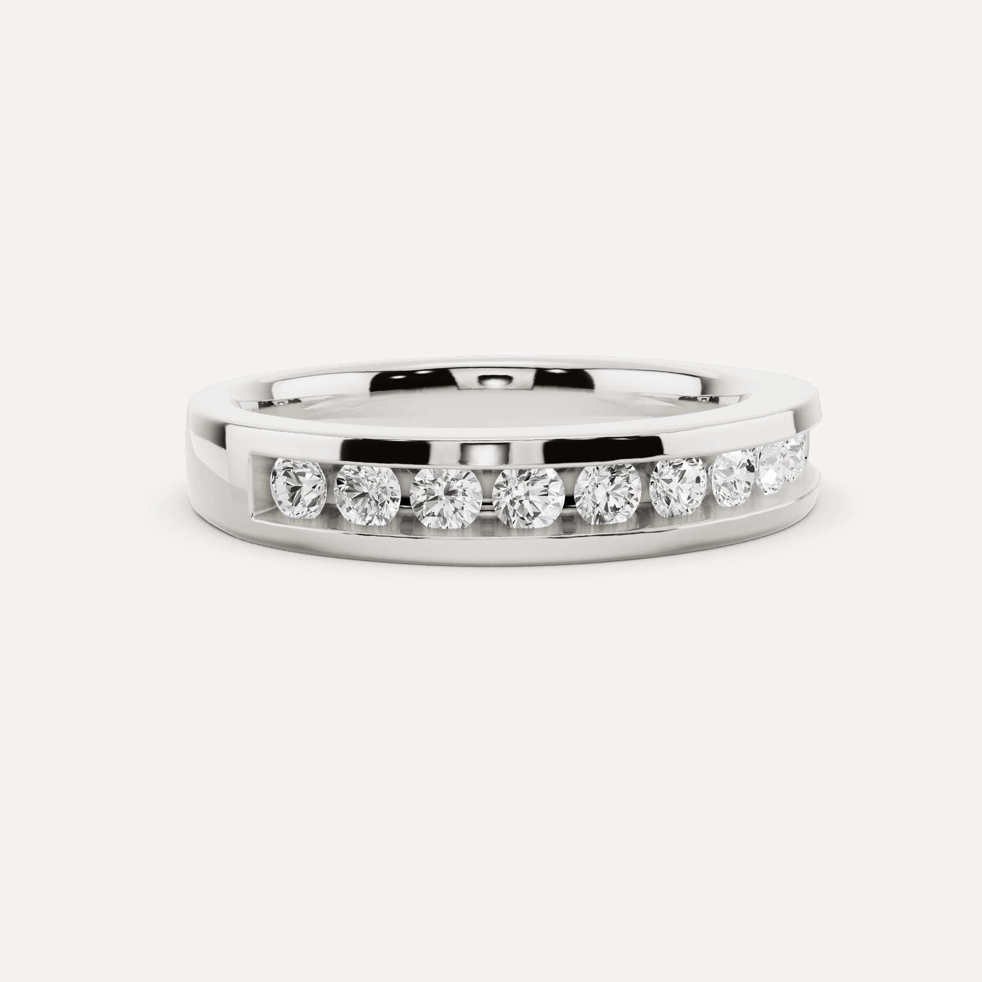 1/2 ctw Round Diamond Channel Set Wedding Band - Lotus Diamond
