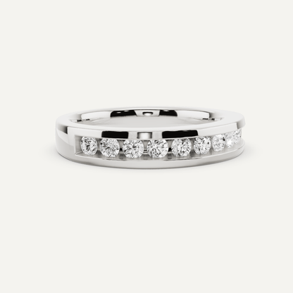 1/2 ctw Round Diamond Channel Set Wedding Band - Lotus Diamond