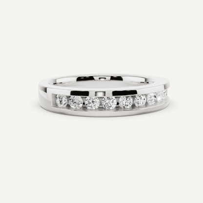 1/2 ctw Round Diamond Channel Set Wedding Band - Lotus Diamond
