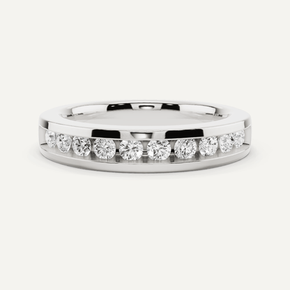1/2 ctw Round Diamond Channel Set Wedding Band - Lotus Diamond