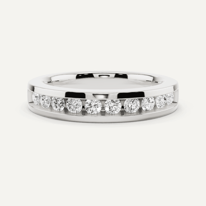 1/2 ctw Round Diamond Channel Set Wedding Band - Lotus Diamond