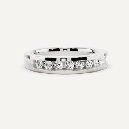 1/2 ctw Round Diamond Channel Set Wedding Band - Lotus Diamond