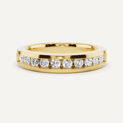 1/2 ctw Round Diamond Channel Set Wedding Band - Lotus Diamond