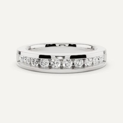 1/2 ctw Round Diamond Channel Set Wedding Band - Lotus Diamond