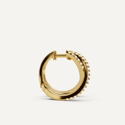 1/2 ctw Round Diamond Crossover Hoop Earrings - Lotus Diamond