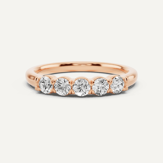 1/2 ctw Round Diamond Five Stone Anniversary Band - Lotus Diamond