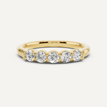 1/2 ctw Round Diamond Five Stone Anniversary Band - Lotus Diamond