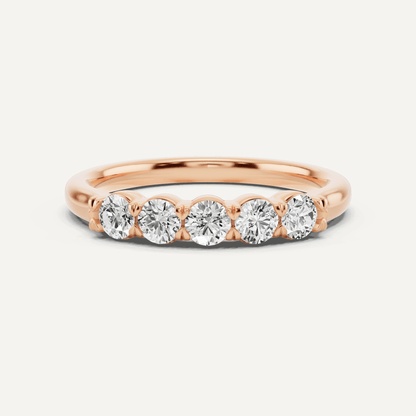 1/2 ctw Round Diamond Five Stone Anniversary Band - Lotus Diamond