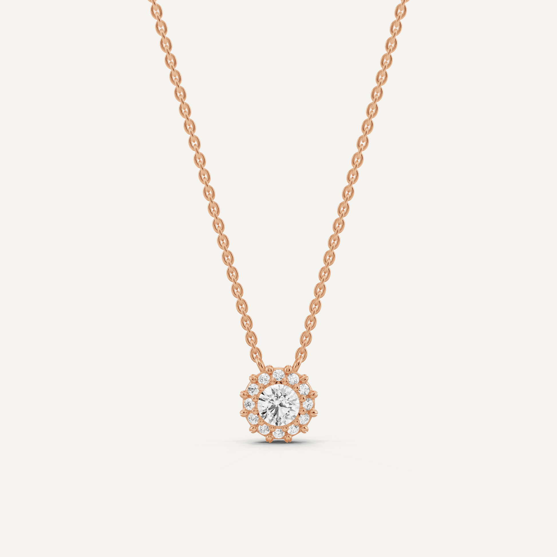 1/2 ctw Round Diamond Halo Fashion Pendant - Lotus Diamond