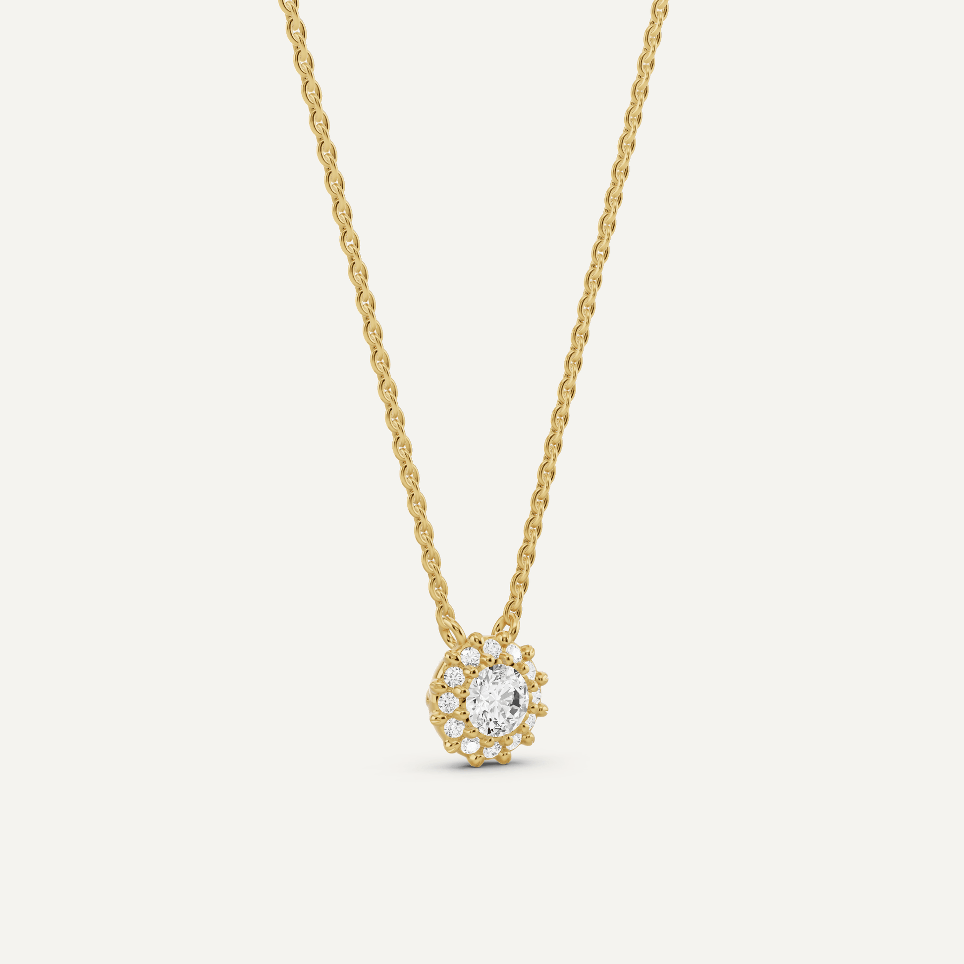 1/2 ctw Round Diamond Halo Fashion Pendant - Lotus Diamond