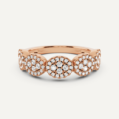 1/2 ctw Round Diamond Oval Cluster Fashion Ring - Lotus Diamond