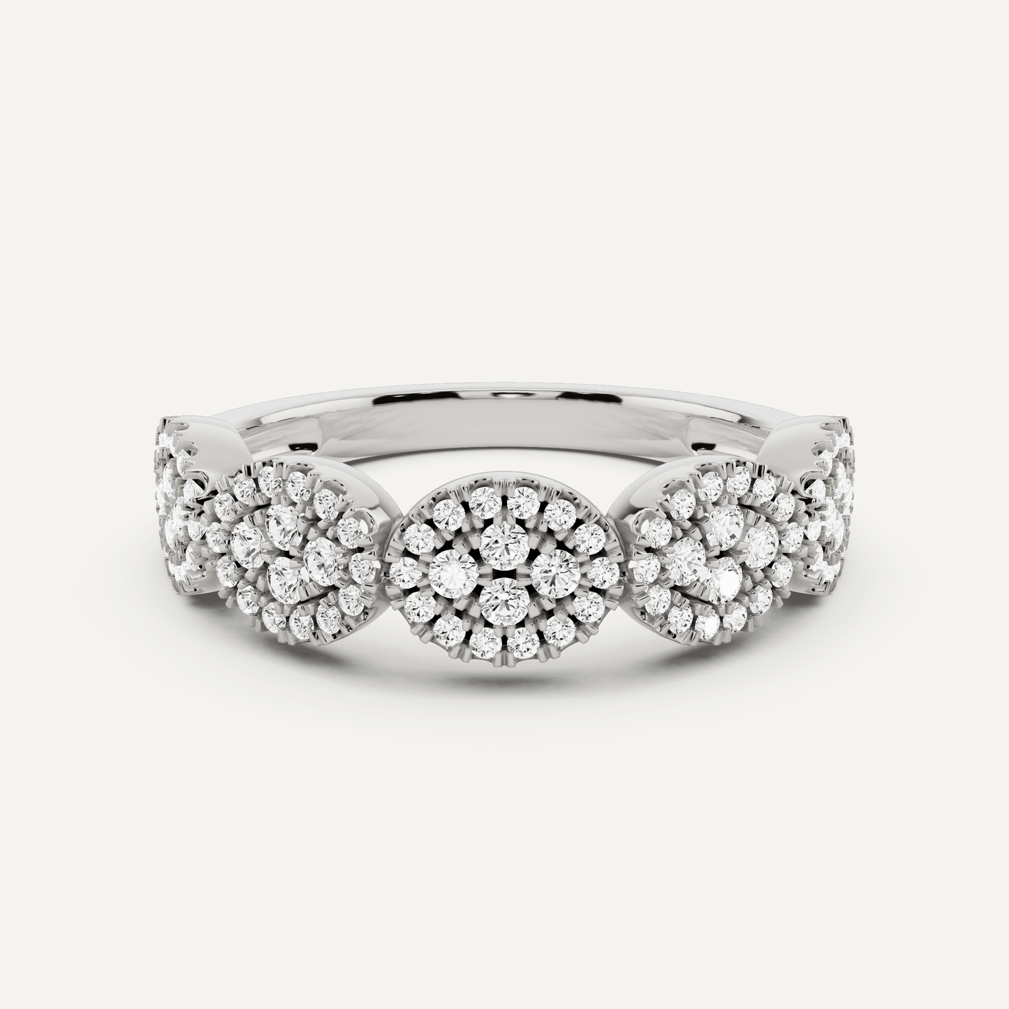 1/2 ctw Round Diamond Oval Cluster Fashion Ring - Lotus Diamond