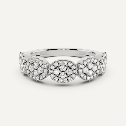 1/2 ctw Round Diamond Oval Cluster Fashion Ring - Lotus Diamond