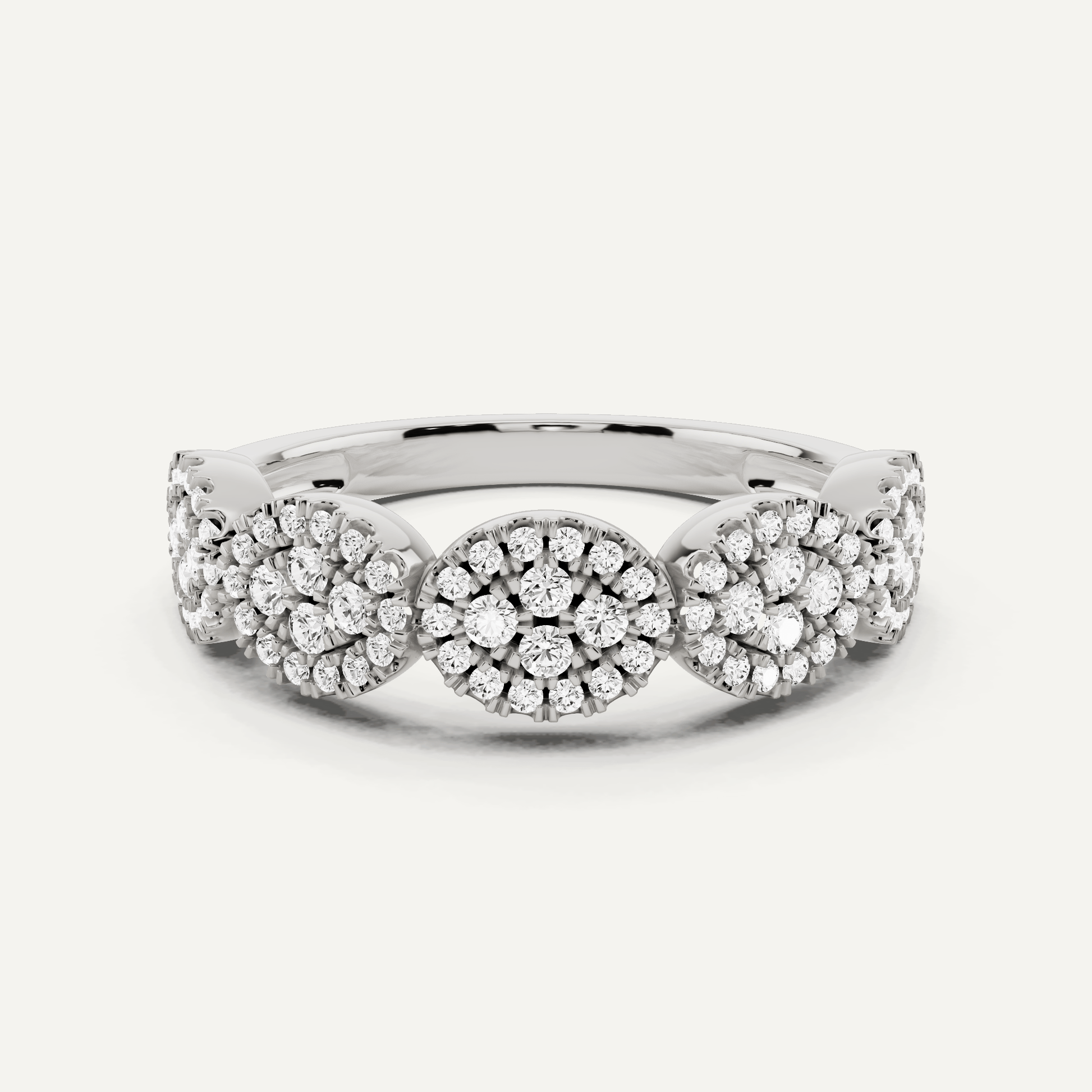 1/2 ctw Round Diamond Oval Cluster Fashion Ring - Lotus Diamond