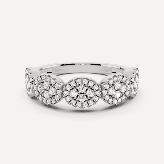 1/2 ctw Round Diamond Oval Cluster Fashion Ring - Lotus Diamond
