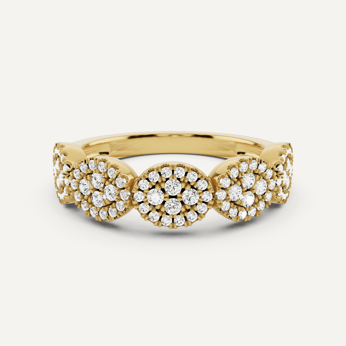 1/2 ctw Round Diamond Oval Cluster Fashion Ring - Lotus Diamond