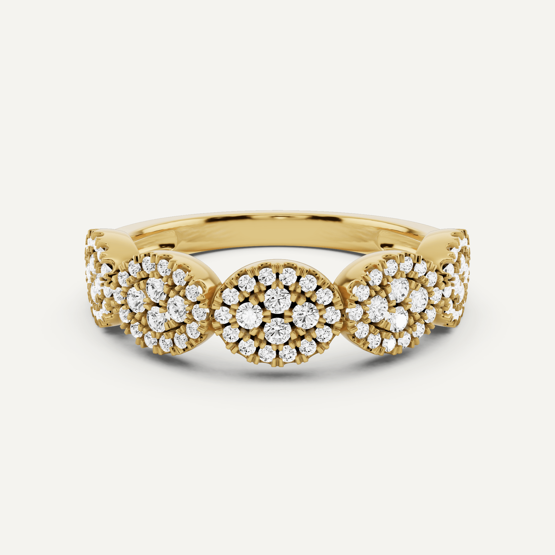 1/2 ctw Round Diamond Oval Cluster Fashion Ring - Lotus Diamond