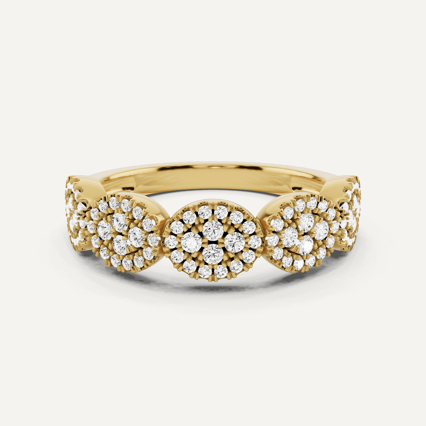 1/2 ctw Round Diamond Oval Cluster Fashion Ring - Lotus Diamond