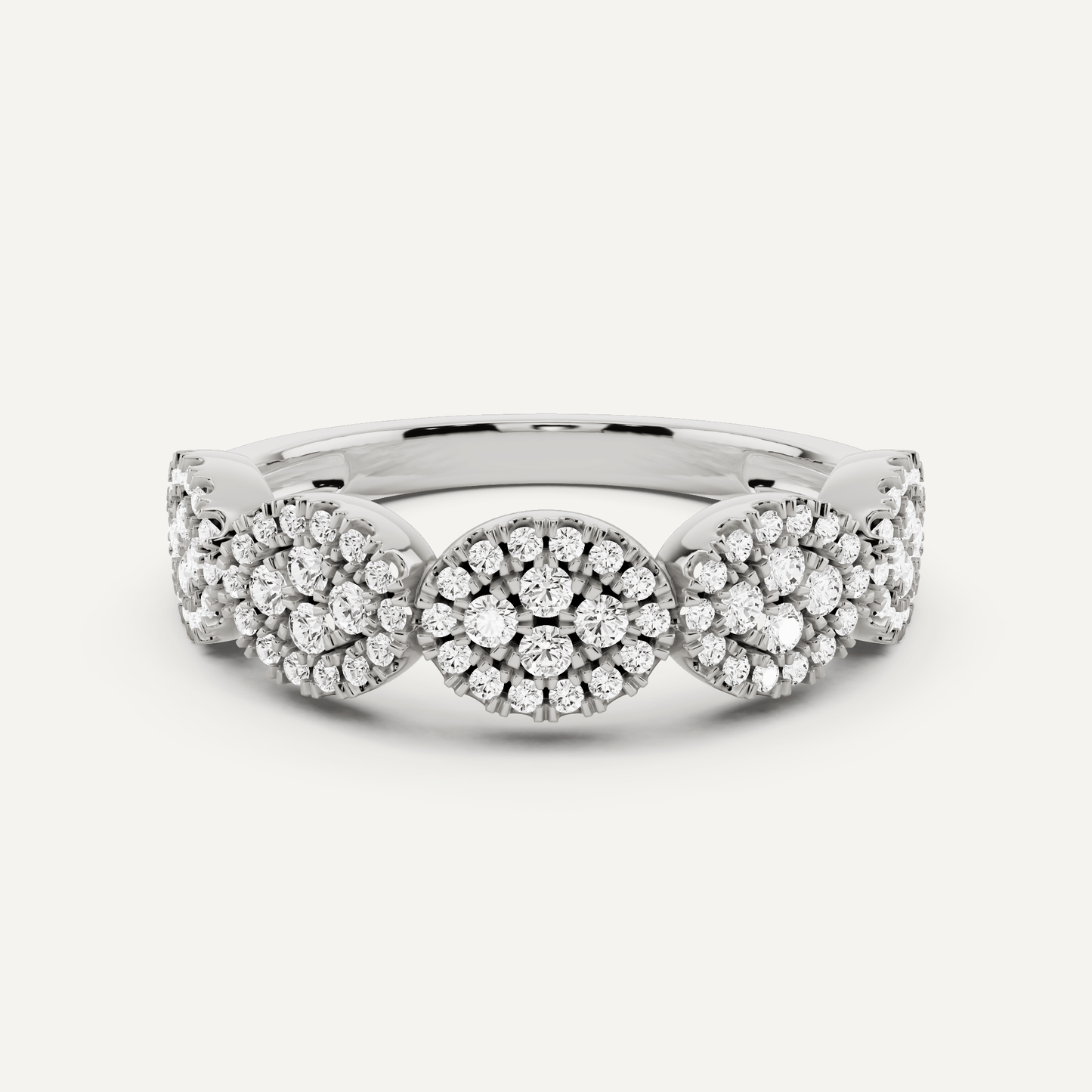 1/2 ctw Round Diamond Oval Cluster Fashion Ring - Lotus Diamond