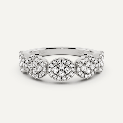 1/2 ctw Round Diamond Oval Cluster Fashion Ring - Lotus Diamond