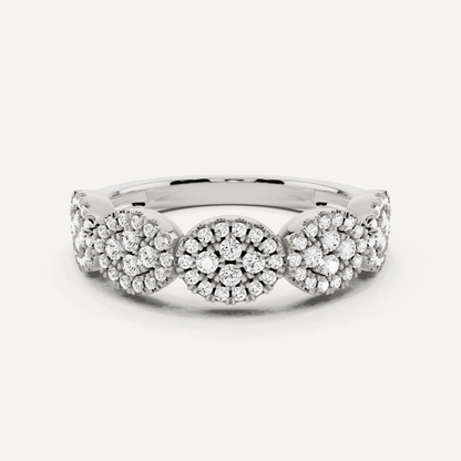 1/2 ctw Round Diamond Oval Cluster Fashion Ring - Lotus Diamond