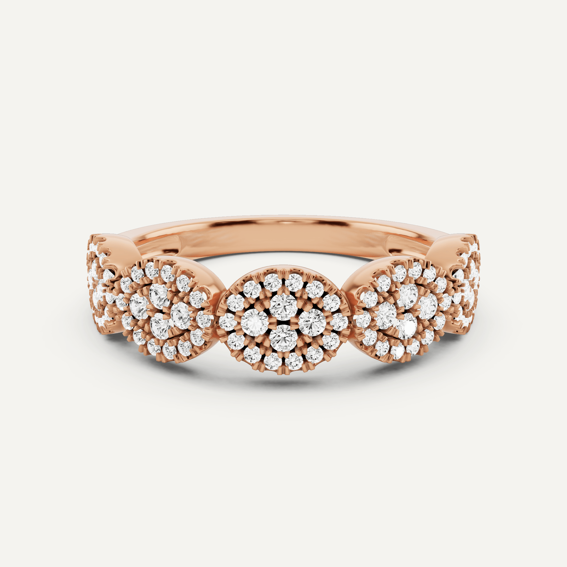 1/2 ctw Round Diamond Oval Cluster Fashion Ring - Lotus Diamond