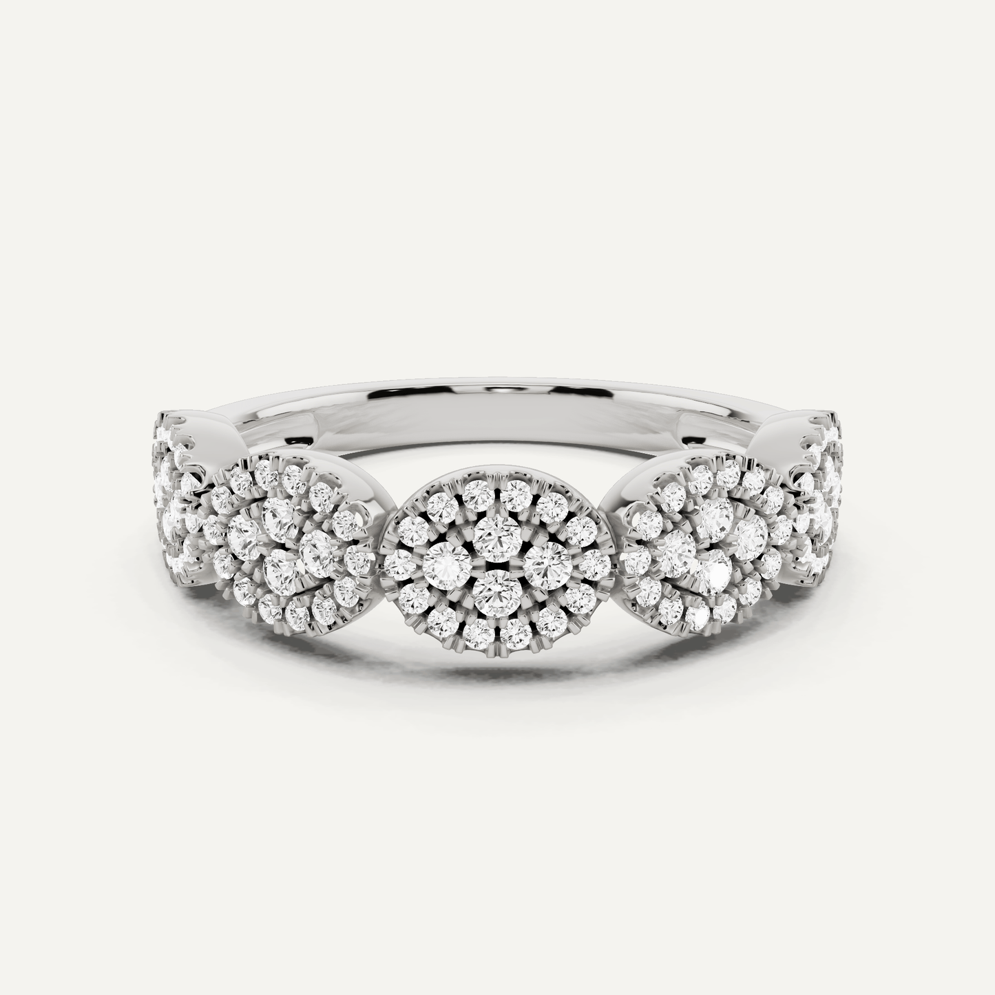 1/2 ctw Round Diamond Oval Cluster Fashion Ring - Lotus Diamond