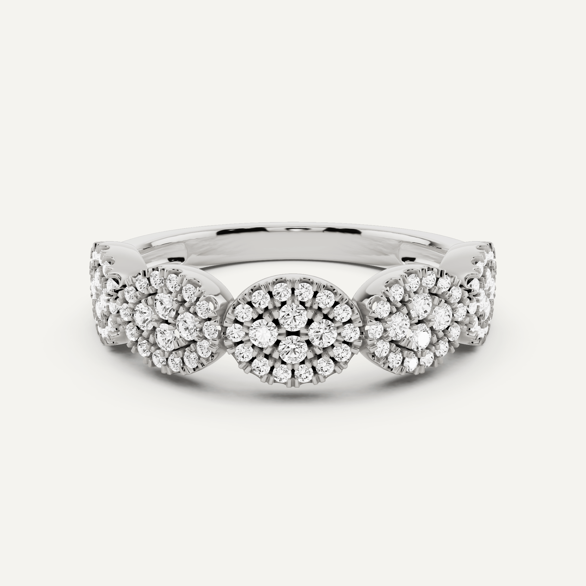 1/2 ctw Round Diamond Oval Cluster Fashion Ring - Lotus Diamond